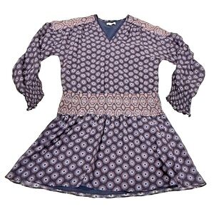 Ramy Brook New York Long Sleeve Sheer Lined Blouson Mini Dress; Size Small